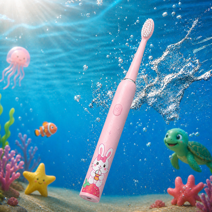 Rechargeable Kids Toothbrush with Sonic Cleaning & 4 Heads