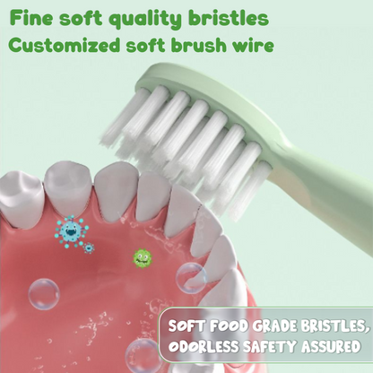 Rechargeable Kids Toothbrush with Sonic Cleaning & 4 Heads