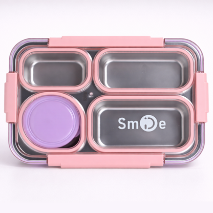 Stainless Steel Bento Lunch Box – 4 Compartment Meal Box – 900ml+bowl 150ml