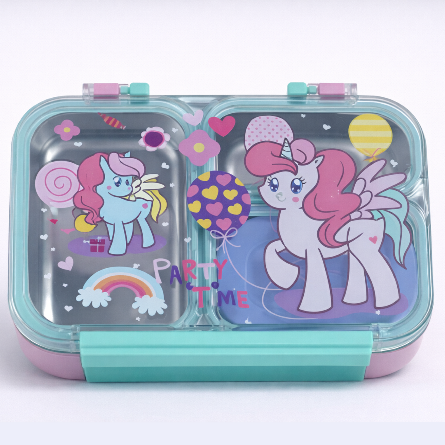 Kids Stainless Steel Bento Lunch Box – 3 Compartment Box – 750ml
