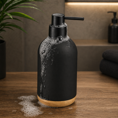 Premium ABS Soap Dispenser with Wooden Base 480ml