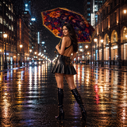 Elegant Floral UV Protection Tested Folding Umbrella with Auto Open Design