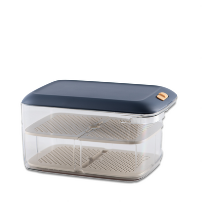 HOMX 7.5L Heritage Fridge Organizer Bin with Removable Drain Tray