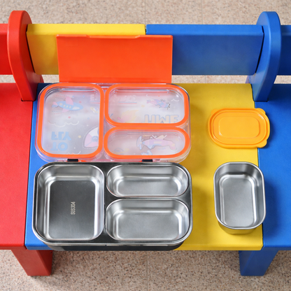 Kids Stainless Steel Bento Lunch Box – 3 Compartment Box – 750ml