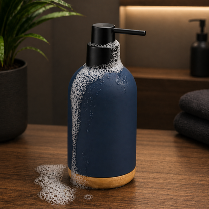 Premium ABS Soap Dispenser with Wooden Base 480ml