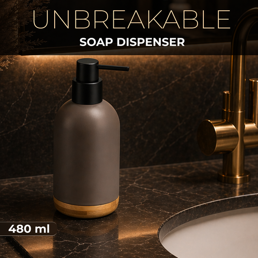 Premium ABS Soap Dispenser with Wooden Base 480ml