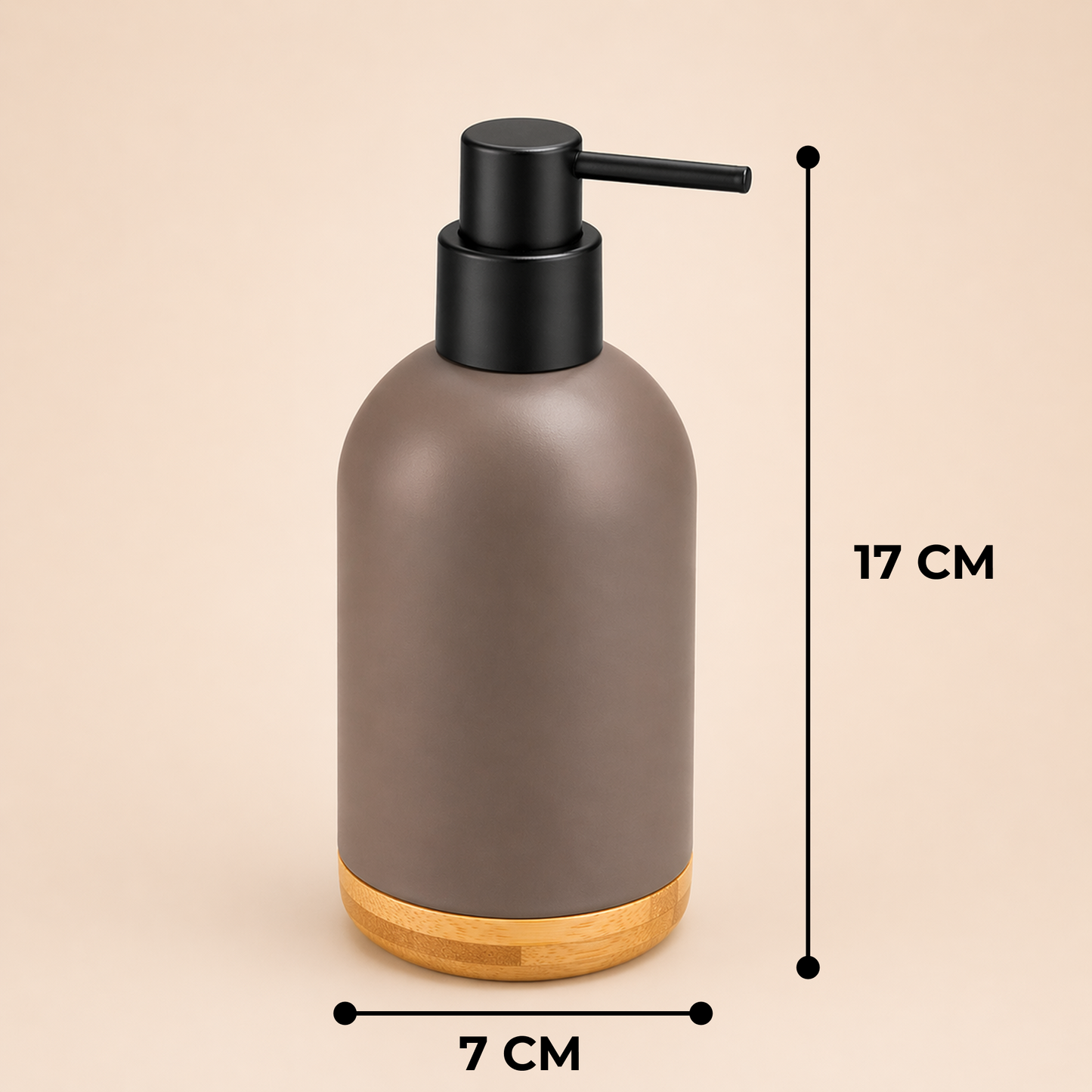 Premium ABS Soap Dispenser with Wooden Base 480ml