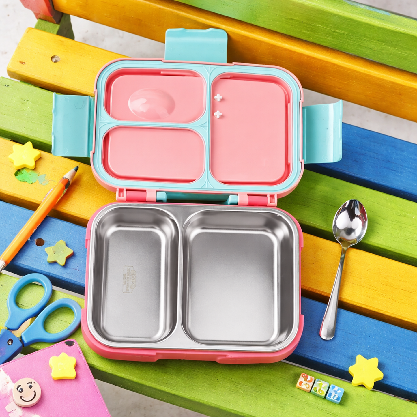 Stainless Steel Bento Lunch Box – 2 Compartment Organizer – 750ml