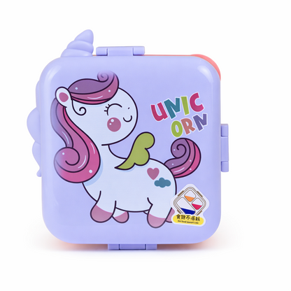 Unicorn Bento Lunch Box with 3 Compartments for Kids - 1590ml