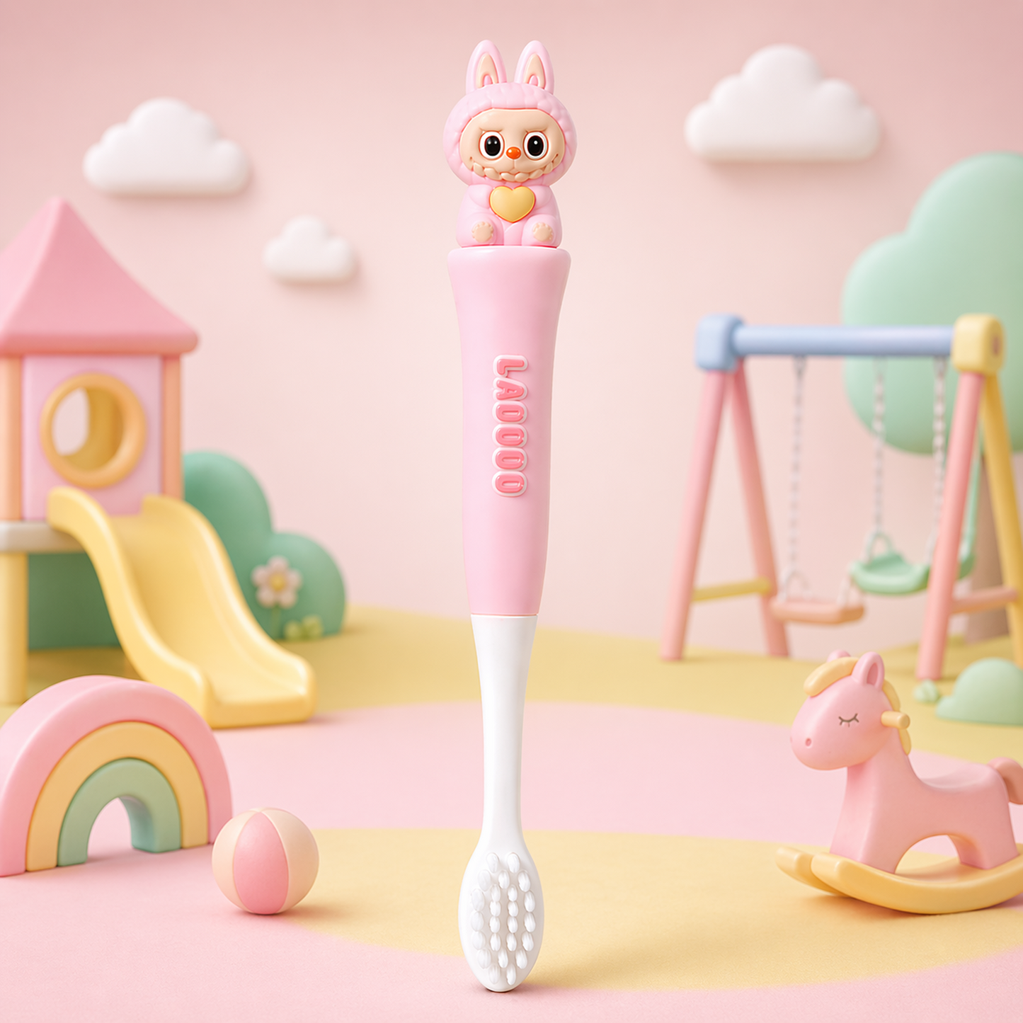 Labubu Toothbrush for Kids with Soft Microfiber Bristles (3-6Y)