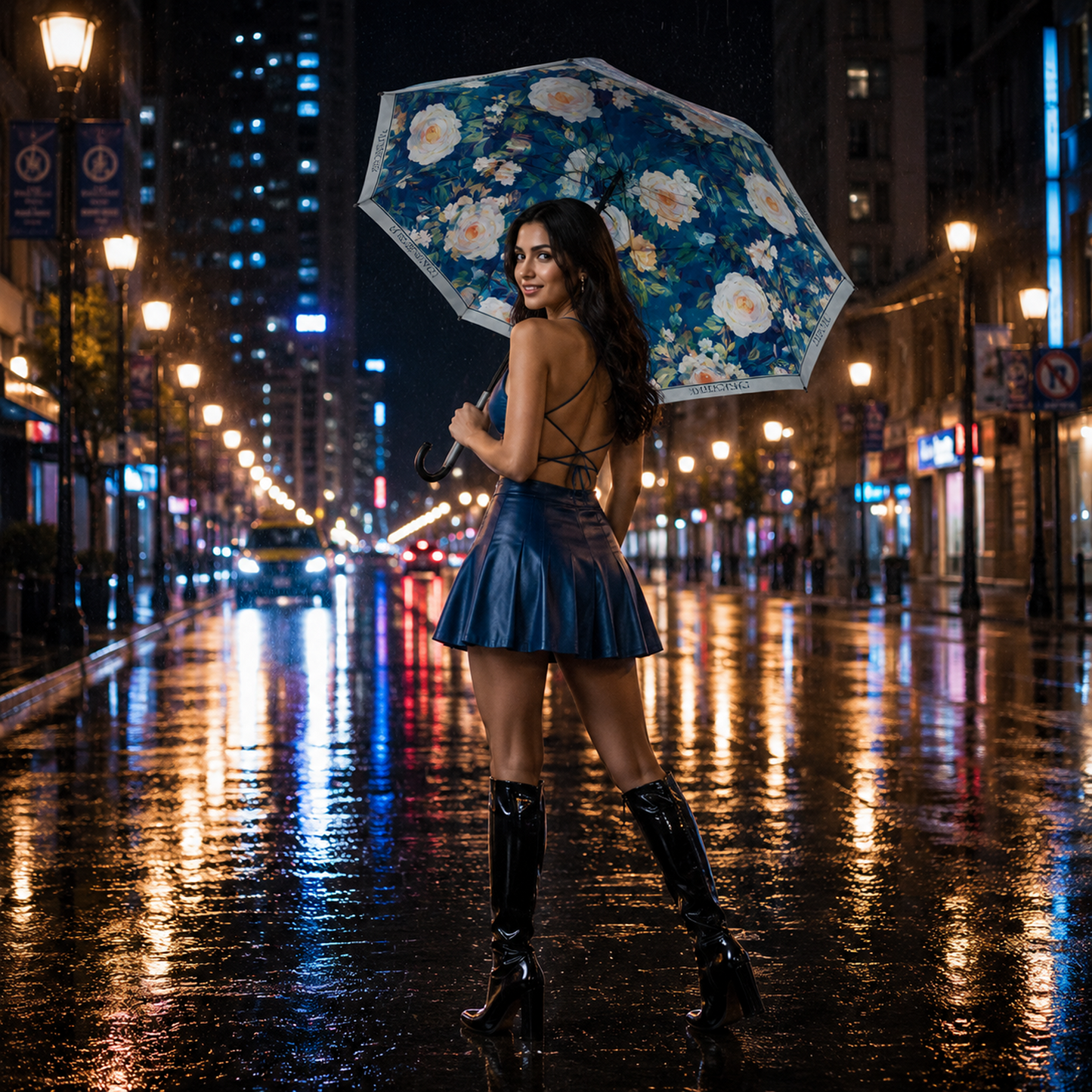 Elegant Floral UV Protection Tested Folding Umbrella with Auto Open Design