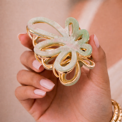 Luxury Strong Hold Hair Clip – Anti-Slip Brass & ABS Claw Clip