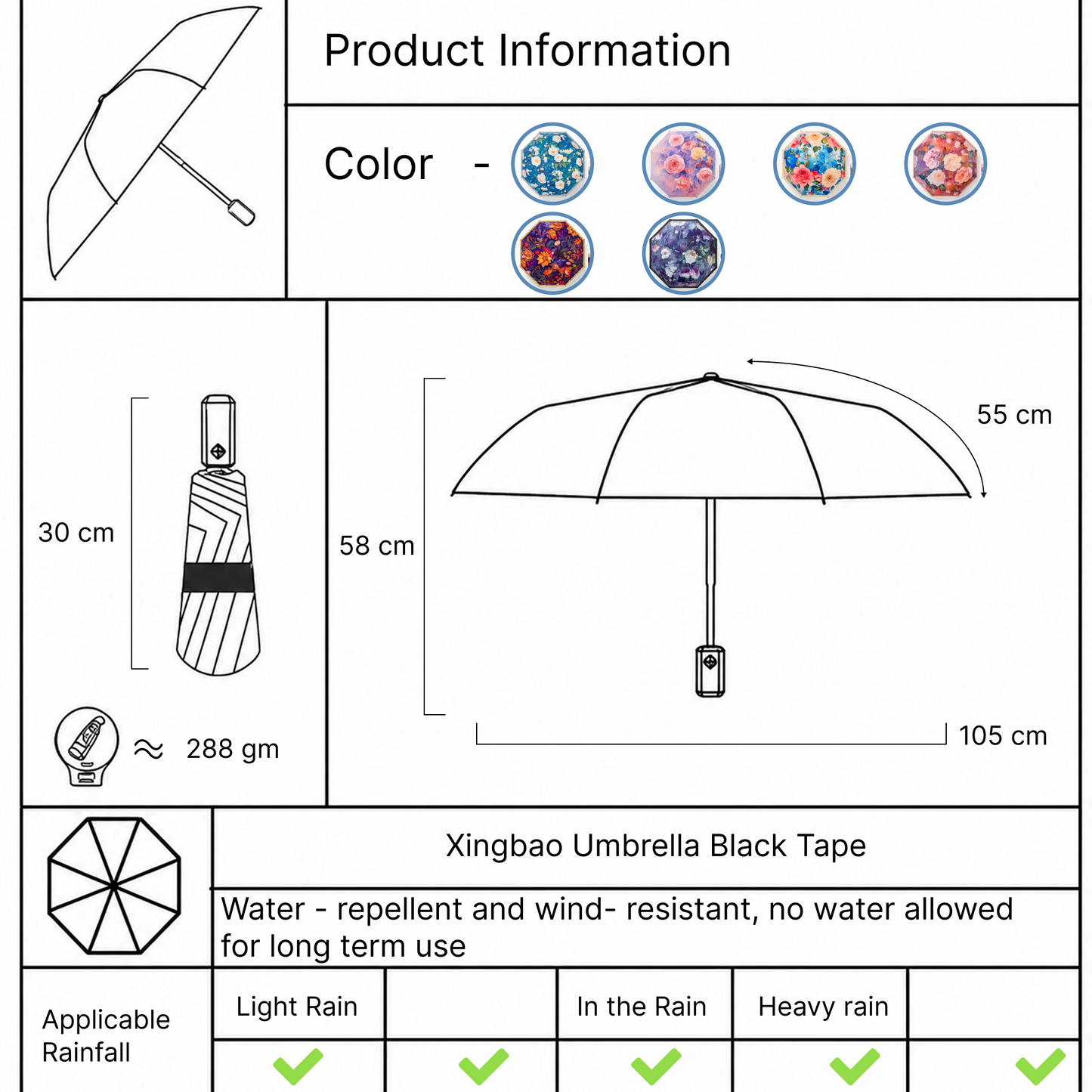 Elegant Floral UV Protection Tested Folding Umbrella with Auto Open Design