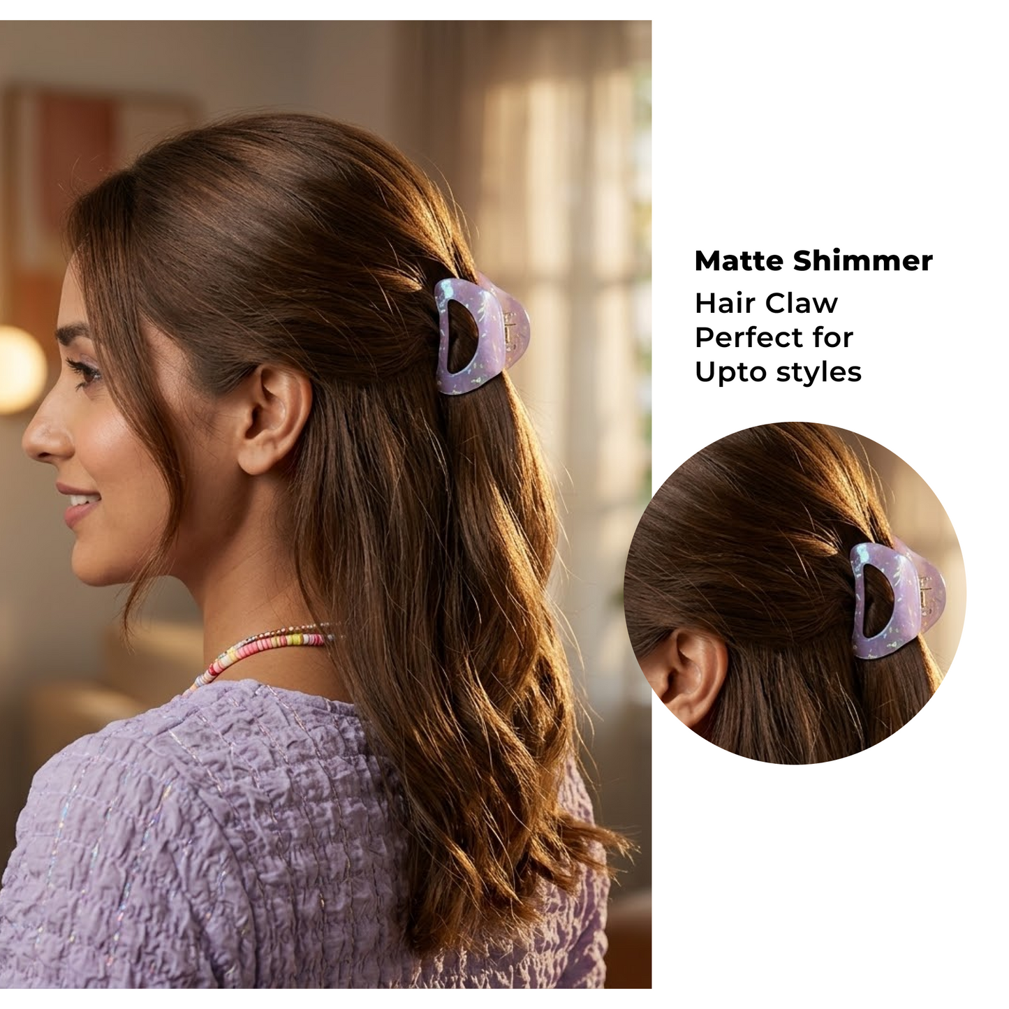 Opalescent Cloud Hair Claw Clip – Pearlescent ABS Hair Accessory for Women