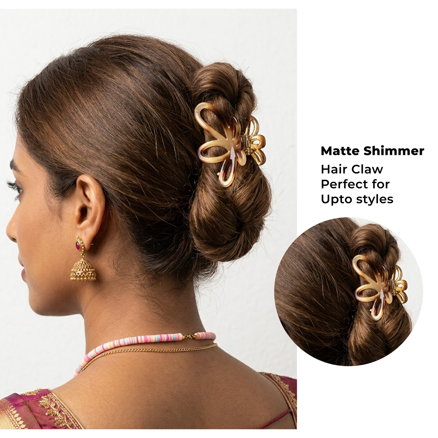 Luxury Strong Hold Hair Clip – Anti-Slip Brass & ABS Claw Clip