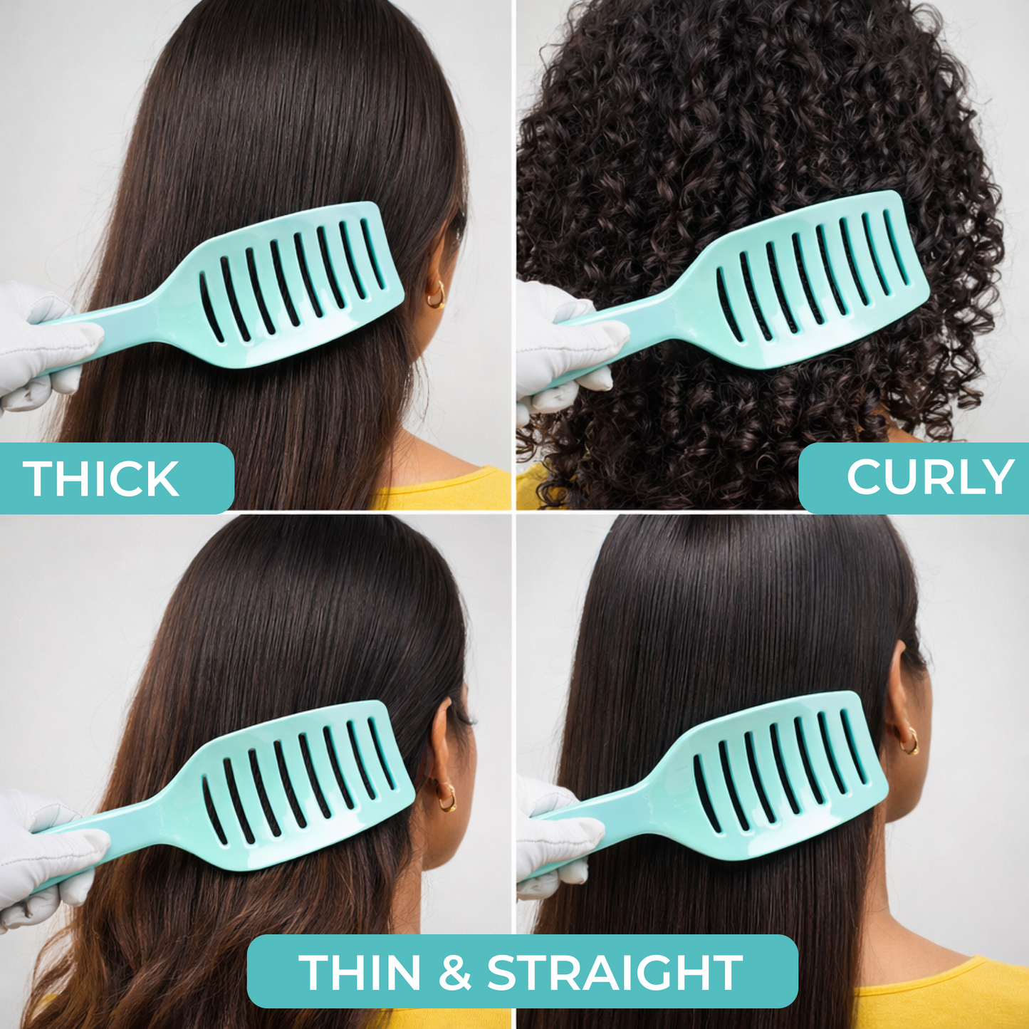Detachable Hair Brush with PP Body | Easy Clean Paddle Comb