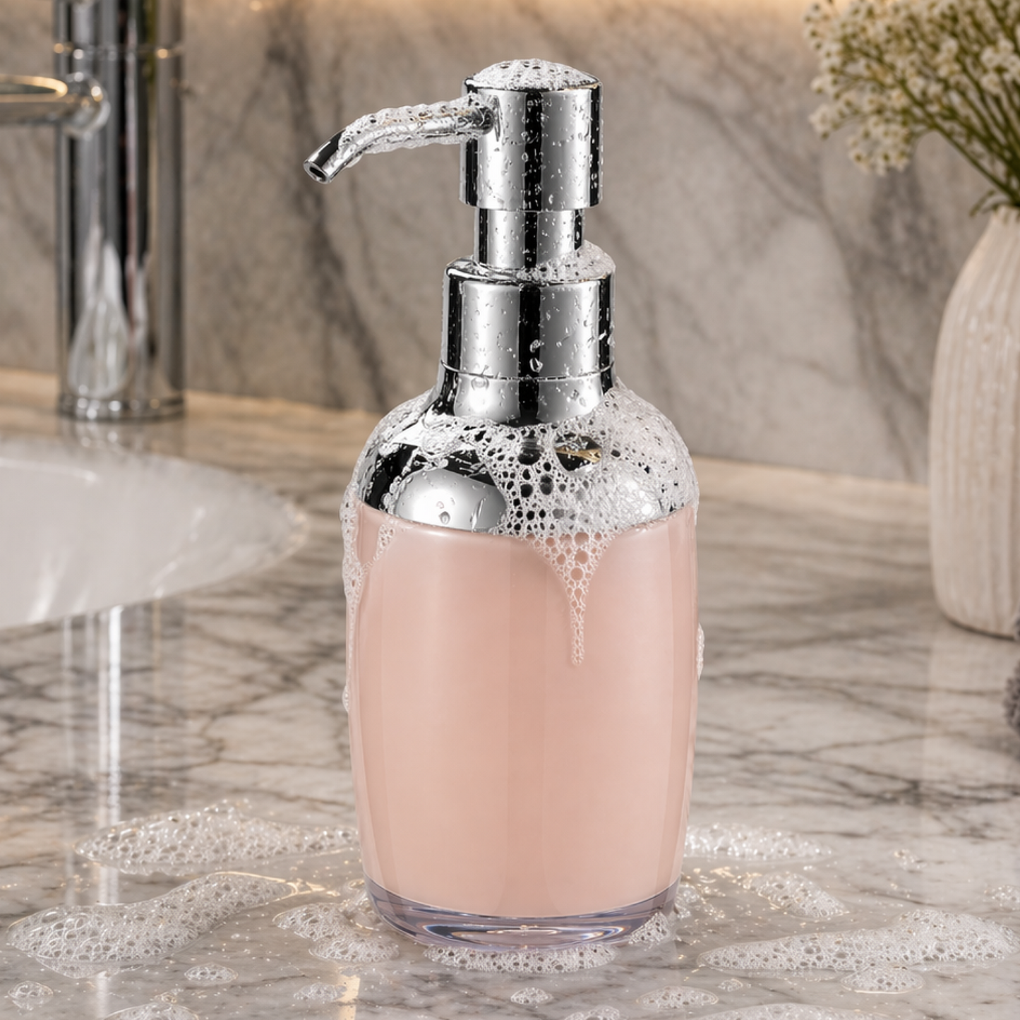 Premium Acrylic Grey Liquid Soap Dispenser Bottle 280ml