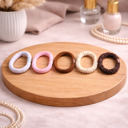 Premium Elastic Hair Ties for Women & Girls - Pack of 10