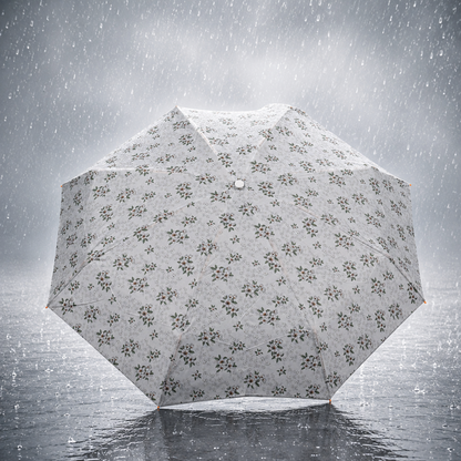 Floral Print UV Protection Umbrella with 10K Golden Rod Frame