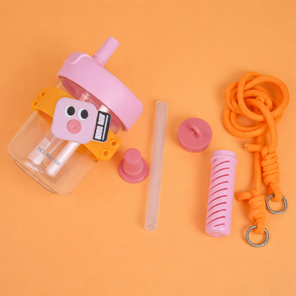 Super Cute Trendy Tritan tumbler bottle with Straw for Kids - 500ml