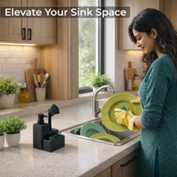 Premium PP 3-in-1 Kitchen Soap Dispenser with Brush Holder