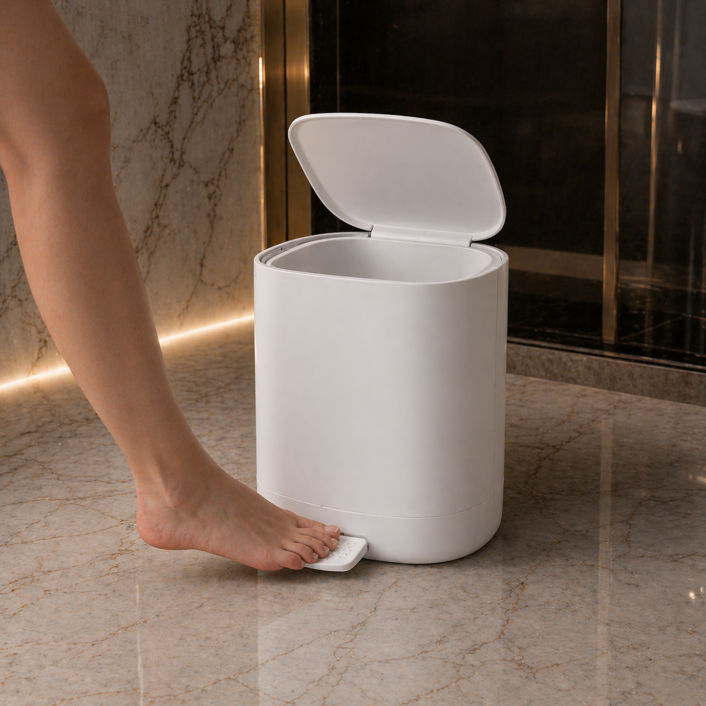 Luxury ABS Bathroom Accessories Set with Wooden Finish