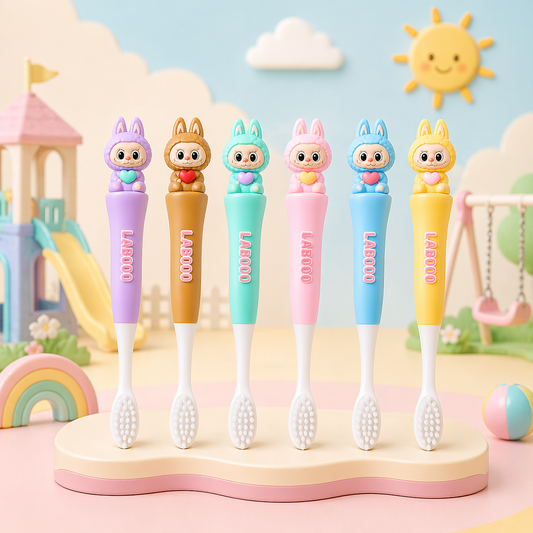 Labubu Toothbrush for Kids with Soft Microfiber Bristles (3-6Y)
