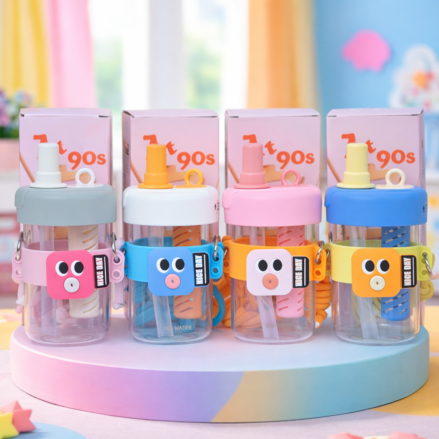 Super Cute Trendy Tritan tumbler bottle with Straw for Kids - 500ml