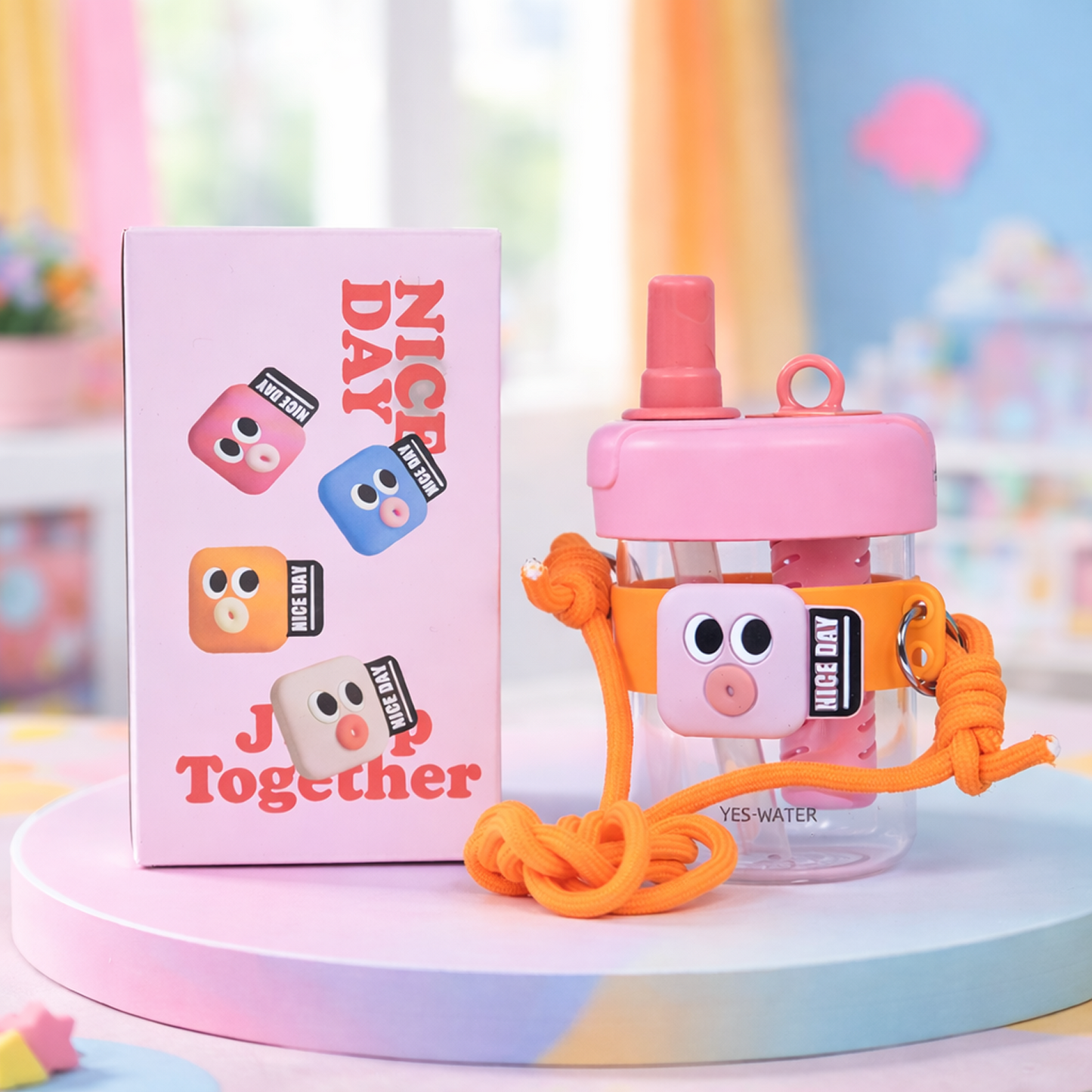 Super Cute Trendy Tritan tumbler bottle with Straw for Kids - 500ml