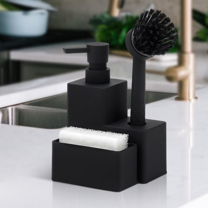 Premium PP 3-in-1 Kitchen Soap Dispenser with Brush Holder
