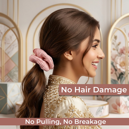 KokoSmile Pastel Scrunchie & Bow Set – 3 Pieces