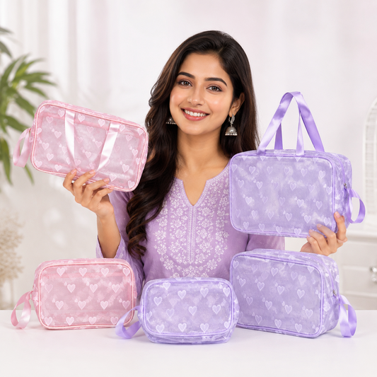 KokoSmile Clear Travel Wash Bag Set – Waterproof Organizer Set of 3