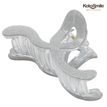 KOKOSMILE Butterfly Hair Claw Clip for Women | Strong Hold Non-Slip & Unbreakable Hair Clutches | Glitter Transparent Jaw Clip for Thick & Thin Hair | Stylish Hair Accessories for Girls & Women (Sparkle Finish)