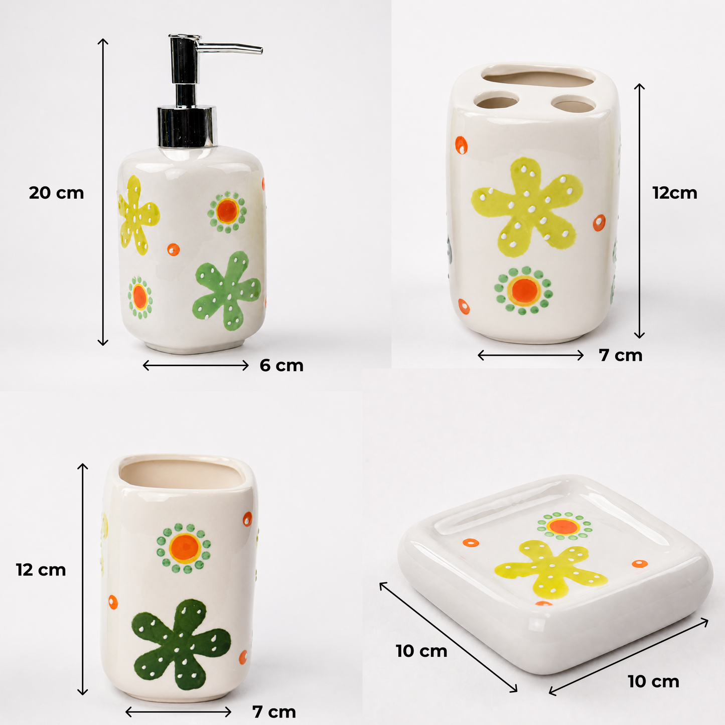Premium Ceramic Starfish Bathroom Accessories Set – 4 Pieces