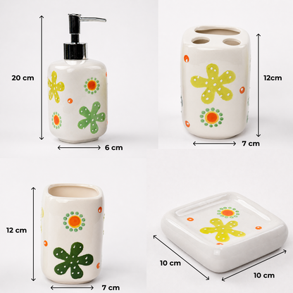 Premium Ceramic Starfish Bathroom Accessories Set – 4 Pieces