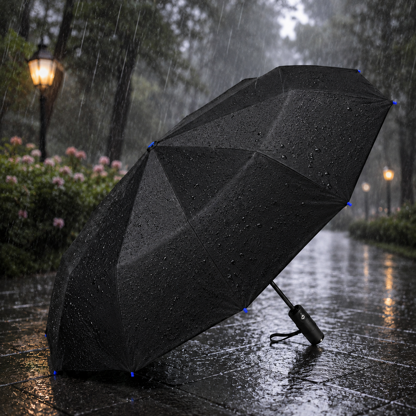 Premium Solid Color Windproof Outdoor Umbrella with Tilt Feature