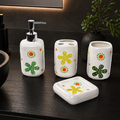 Premium Ceramic Starfish Bathroom Accessories Set – 4 Pieces