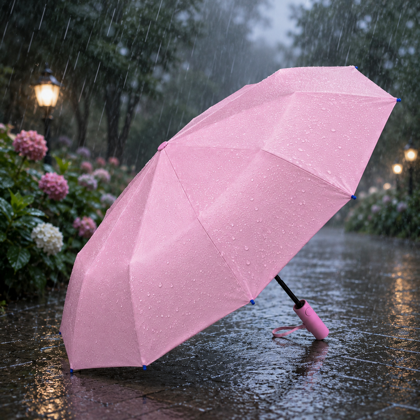 Premium Solid Color Windproof Outdoor Umbrella with Tilt Feature