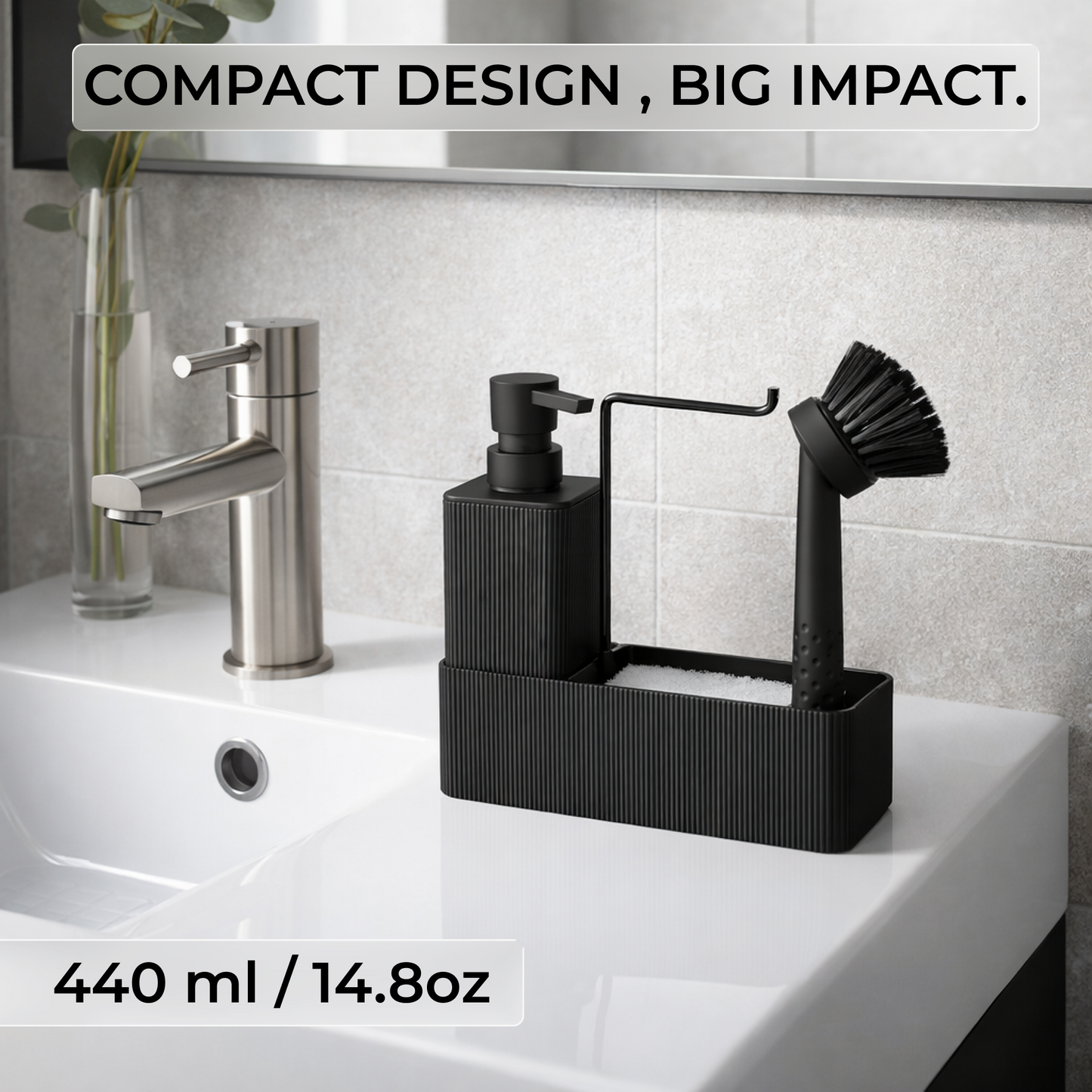 Premium ABS 4-in-1 Kitchen Soap Dispenser with Sponge Holder