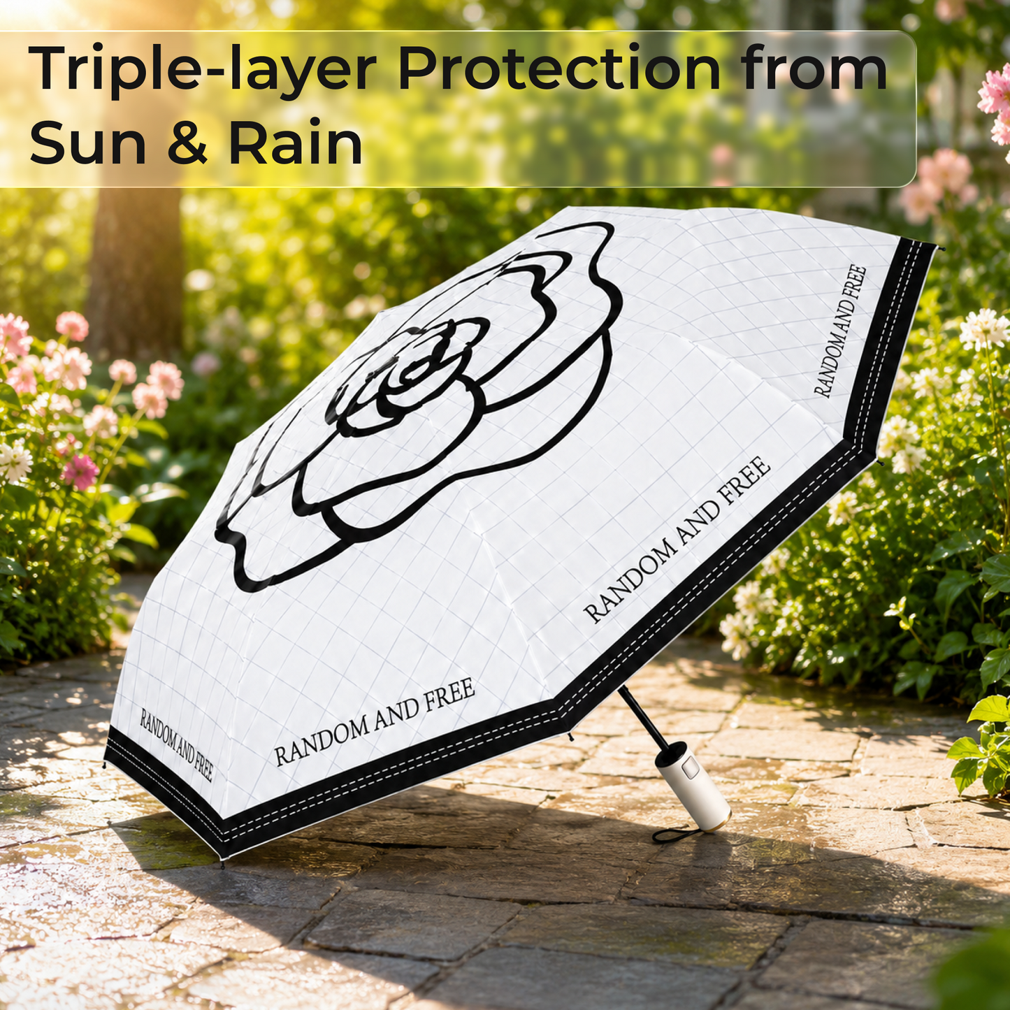 Unique Lotus Grip Umbrella with Automatic Folding & UV Protection