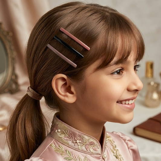 Stylish Matte Snap Hair Clips Set for Girls & Women (Set of 5)