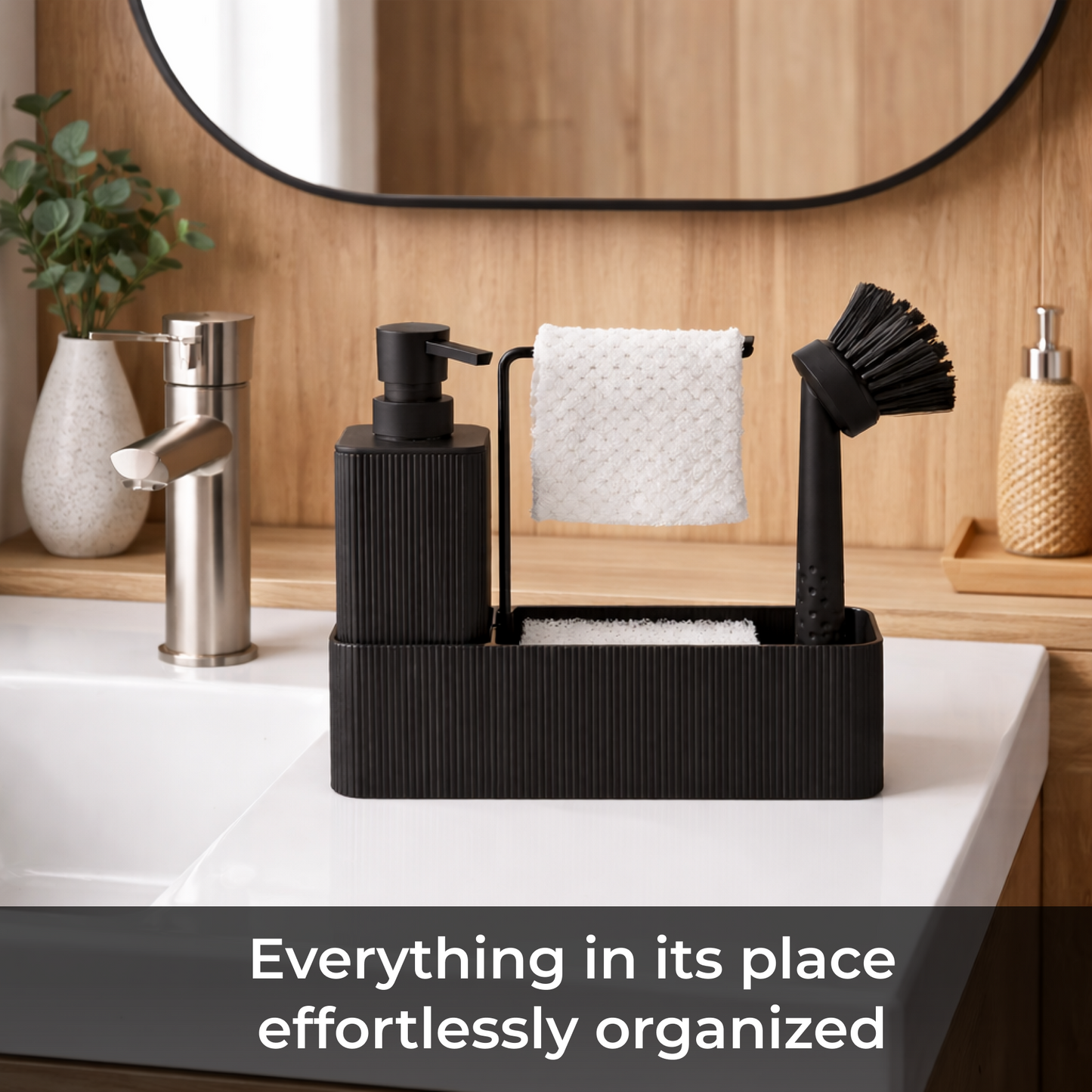 Premium ABS 4-in-1 Kitchen Soap Dispenser with Sponge Holder