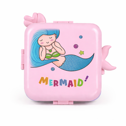 Mermaid Stainless Steel Bento Lunch Box for Kids with 3 compartments - 1120ml
