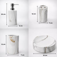 Elegant Ceramic Bathroom Accessories with Gold Finish – Set of 4