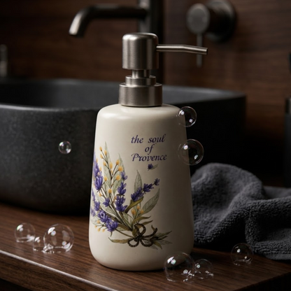 Premium Ceramic Lavender Bathroom Accessories Set – 4 Pieces
