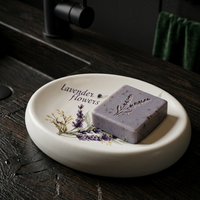 Premium Ceramic Lavender Bathroom Accessories Set – 4 Pieces