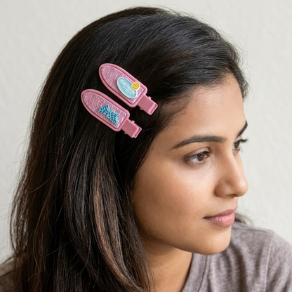 Girls Fashion Statement Hair Claw Clips for Everyday Styling - Set of 2