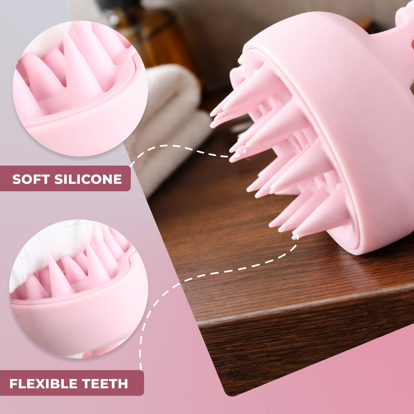 Silicone Scalp Massager Brush | Shampoo & Hair Care Tool