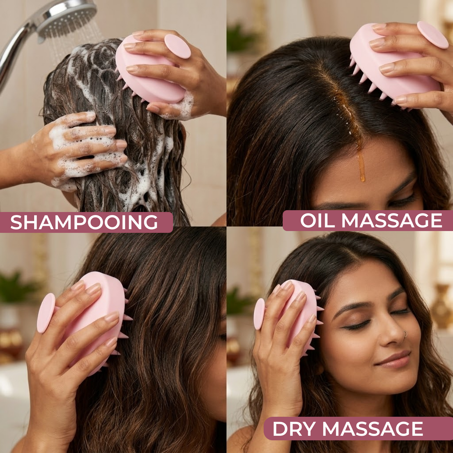 Silicone Scalp Massager Brush | Shampoo & Hair Care Tool