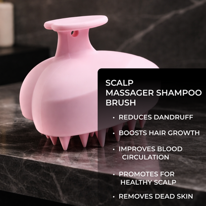 Silicone Scalp Massager Brush | Shampoo & Hair Care Tool